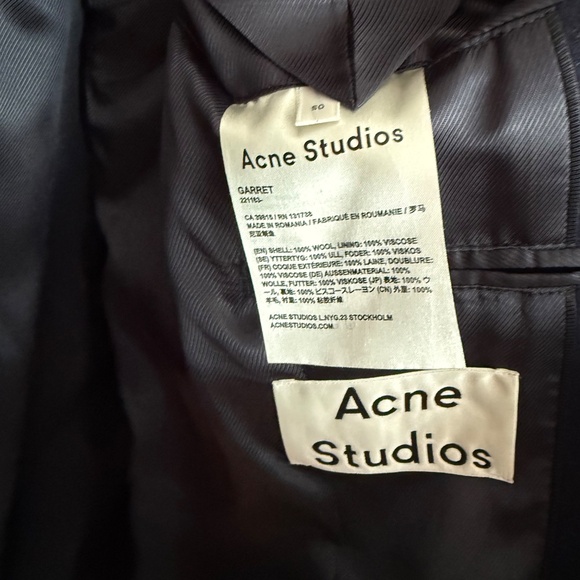 Navy Blue Men's Topcoat from Acne Studios - size EUR 50 (US size 40) - Picture 5 of 6